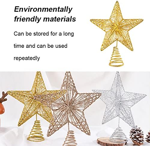 Weimay Božićna star stabla od metala blistala božićna stablo TOPPER STAR krojenje za božićno drvce Kućni dekor - 24x20cm