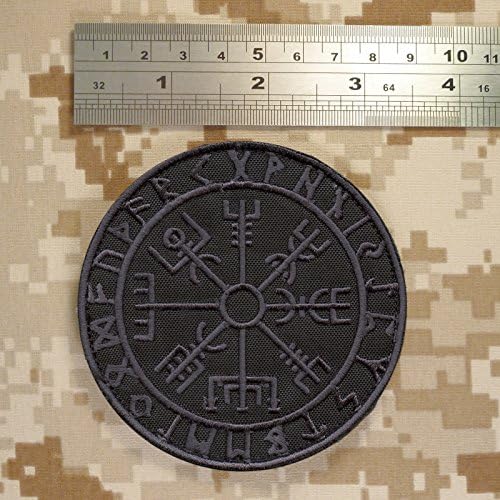 Dark Acu Vegvir Viking Compass Norse Rune Morale Tactical Touch zastepeni zakrpa