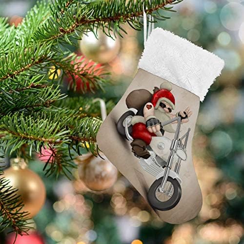 Alaza Božićne čarape motorizirani Santa Claus Classic Personalizirani mali ukrasi za skladištenje za obiteljski odmor za odmor Dekor