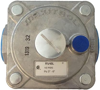 Maxitrol RV48L Regulator pritiska prirodnog gasa, 1 ulaz i izlaz, 3/4 FPT navoj,1/2 PSIG ulazni Pritisak, 3 -6 WC izlazni pritisak