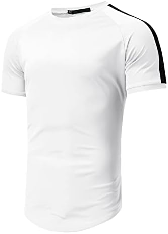 XXBR muške majice kratkih rukava Ljetni boju blok patchwork prugasti ramena The The Slim Fit Workout Mišić majica