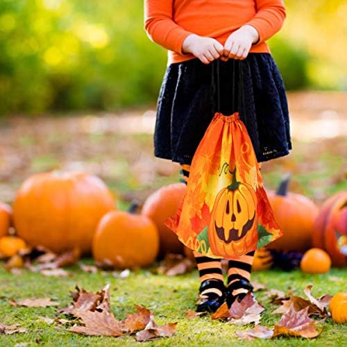 Hemoton Halloween Candy Bag Drawstring Pumpkin Treat Bag Kids Trick or Treat Gift Sacks for Halloween Party Favors goody Bag Fillers