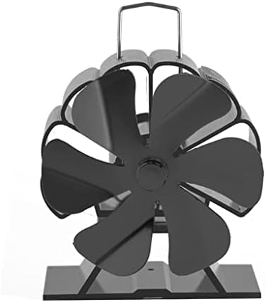 Bbgs crni ventilator peći na toplotu, dvosmerni ventilator za kamin sa 6 oštrica za provodljivost toplote za kućne gasove, pelete,