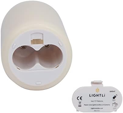 Lightli Touch On / Off Set od 2 - Flifredni stup za plame - Prava voska glatka završna baterija med mirisna svijeća, akumulator je