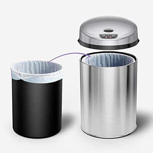 Ataay Trash limenke SMPATNE INDUCTION CAN kante za smeće u obliku bubnja, automatski smeće može sa poklopcem čelična kućanstvo za
