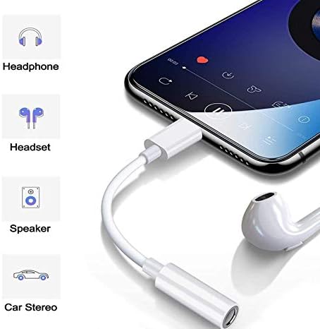 2 pakovanje slušalica za iPhone munje do 3,5 mm Jack adapter za slušalice, slušalice Audio AUX priključak za iPhone 12/11 / XS / X