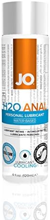 JO H2O Analno hlađenje na bazi vodenog zasnovanog na vodi, 4 uncu analni mazivo za muškarce, žene i parove