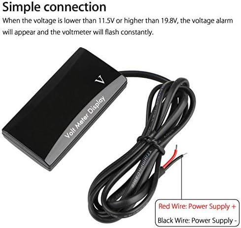 Digitalni voltmetar, Senrise Vodootporni naponski mjerač DC 12V Digitalni udarni LED displej mjerač testira za automobile Automobile