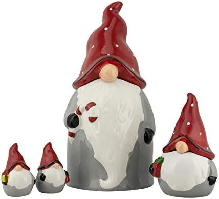 10 Strawberry Street Nordic Gnome Set Tegla Za Kolačiće, 4 Komada, Siva / Crvena