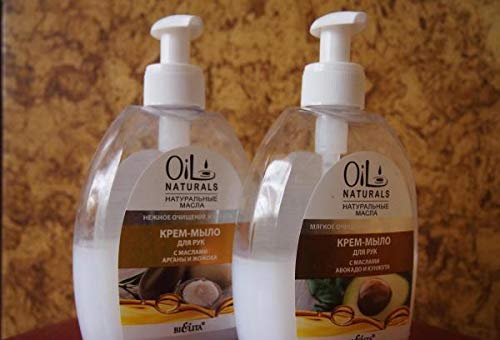 Bielita & amp; Vitex Oil Naturals Line Gentle Cleansing & amp; care krema za ruke-sapun, 400 ml sa arganovim uljem, proteini svile,