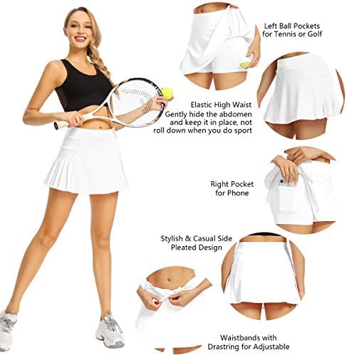 Toumett ženske suknje za tenis Lagano nagle atletske Skortove sportski golf trče mini suknja sa džepovima i šorc ...