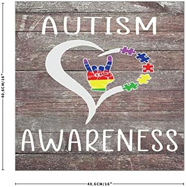 Custoncares Autism AUTIBM Puzzle Komad Drvo Naslovnica Potpisujte Početna Dekor Personalizirana autistična podrška MOM pokloni ZNAČI