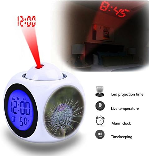 Projekcijski budil Budite spavaonica s podacima i temperaturnom prikazom razgovora, LED zidna / stropna projekcija, prilagodite uzorak-401.Flower,