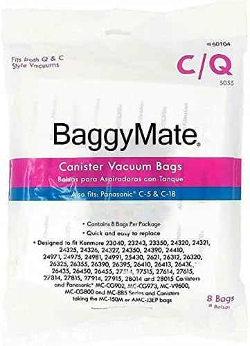 BaggyMate Canister Vakuumske torbe 50104 Tip C / Q - Kompatibilan sa Cenmore Canister Vakuum C / Q 50529257 50558 20-53292 53291,