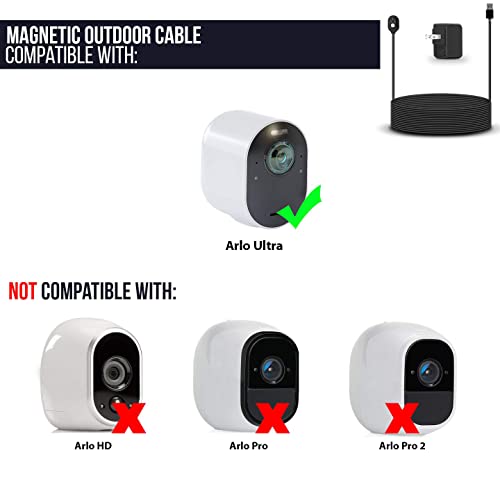 Kabl za punjenje za Arlo Pro 3 i Arlo Ultra, unutrašnji spoljni magnetni kabl za napajanje sa punjačem kompatibilnim sa Arlo Ultra