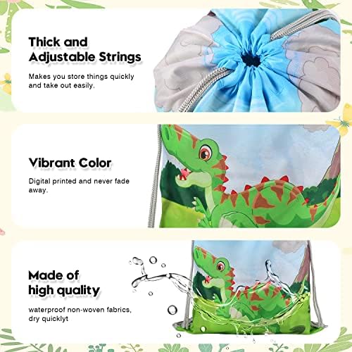 Senfour Dinosaur Party Favors torbe, 12 kom torba za vezice, potrepštine za zabavu potrepštine za rođendanske zabave Kid poklon torba za djecu dekoracija za Božićne poslastice torbe