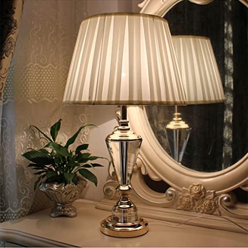ZLXDP evropska prozirna kristalna ukrasna stolna svjetiljka klasična tkanina spavaća soba dnevni boravak studira LED rasvjeta zlatni