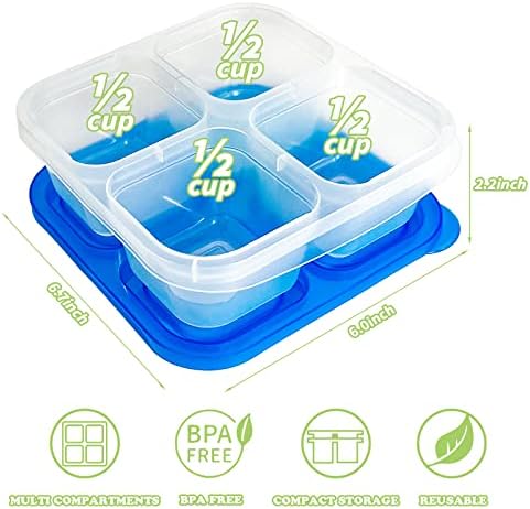 WHSndl 4-pretinac Bento snack kutije za prehrambene posude sa prehrambenim kontejnerima za djecu, dječake i djevojčice nakon obroka