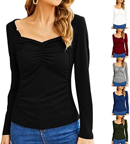 Žene Ležerne prilike dugih rukava Tanka bluza s jednim vratom Mekani kombinirani pulover Elastična tunika za majicu