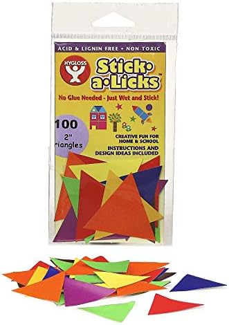 Hygloss proizvodi Stick-a-licks za umjetnost i zanat-aktivnosti-za zabavu za djecu-trokut oblika-100 kom, 2-inčni