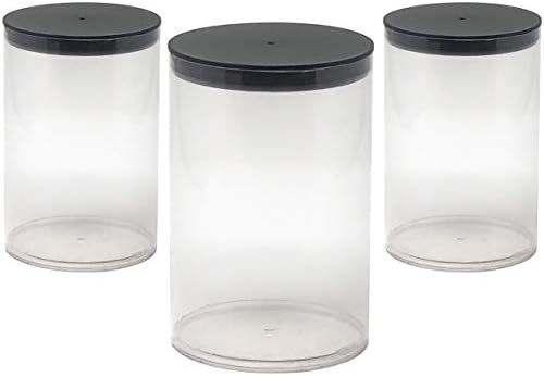 Prestige Import Group - 4 x 12.25 prozirne prozirne plastične cijevi za odlaganje sa crnim poklopcem-4 Pakovanje