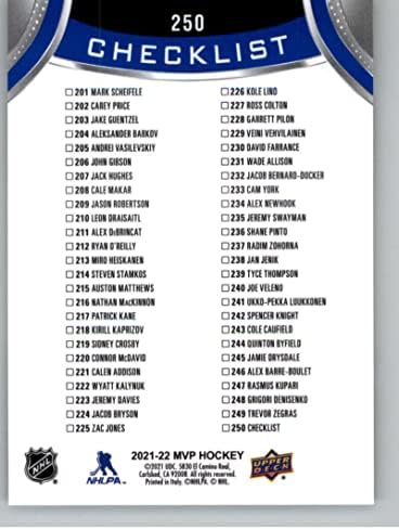 2021-22 Gornja paluba MVP Blue 250 Trevor Zegras CL RC Rookie Card Anaheim Ducks Službena NHL hokejska kartica u sirovom stanju