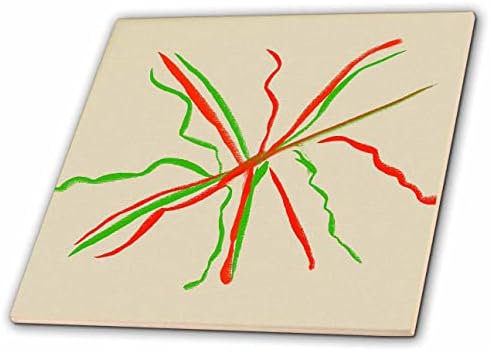 3drose slika savremenog slikanja crvenih i zelenih linija-pločica