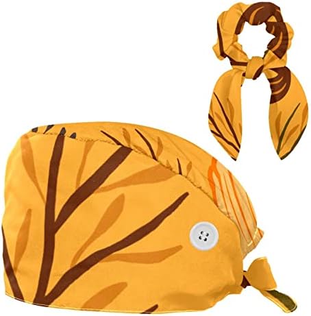 Narančasta jesenska ruka izvučena bundeva podesiva bouffan kape kape radna kapa s luknim kosom