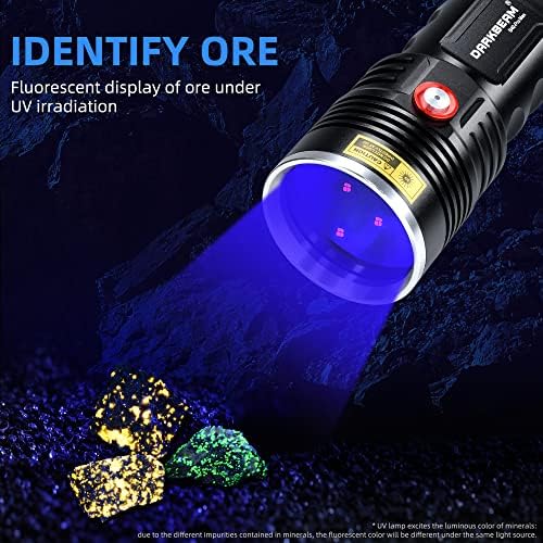 Darkbeam Blacklight UV svjetiljka 365nm Woods lampica, moćna USB punjiva 36W LED ultraljubičasto crne svjetlo 370nm - kućni ljubimac