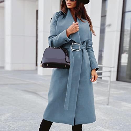 Cokuera ženska moda jesen zima elegantni rever s dugim rukavima, ležerni ogrtač za plišani kaput sa džepom