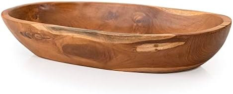 Andaluca Teak Wood ovalna ukrasna zdjela 14in
