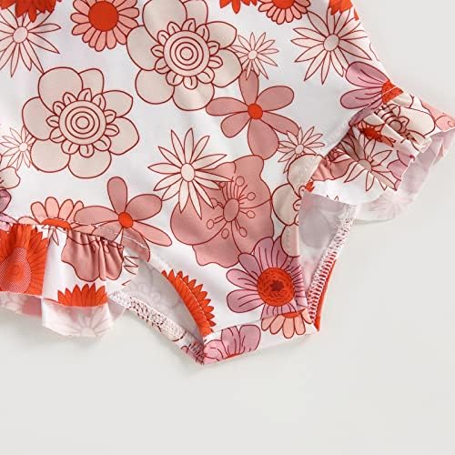 Dječja dječja djevojaka Djevojka jednodijelni kupaći kostim cvjetni / flamingo za ispis patent zatvarača s dugim rukavima kupaći kostim