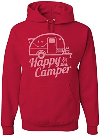 Tee Hunt Happy Camper Hoodie RV Turizam Kampiranje Ljeto Nature Putour Duksertshirt