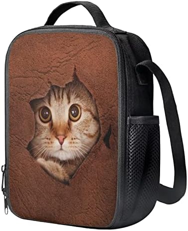 Dolyues slatka mačka Print izolovana torba za ručak za djecu višekratna lagana torba za ručak Funny Animal Pattern Zipper Cooler Tote