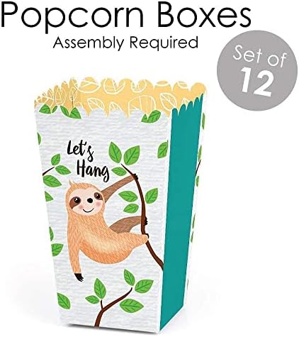 Velika tačka sreće Hajdemo - Sloth - Baby tuš ili rođendanska zabava Box Party Favoris - zabatne kutije, kokice i mini bombonske kutije