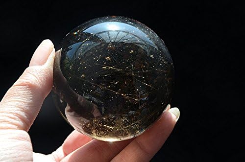Real Tibet Himalayan Visoka nadmorska visina Clear Gold Rutilirana kristalna duža Kvarcna sfera Orb 2,59 inča Duhovni reiki Izlječenje