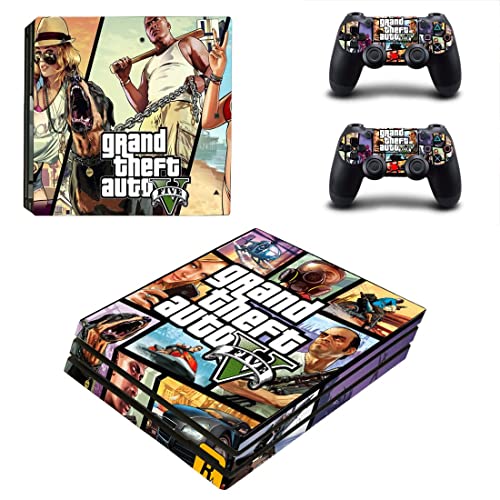 Igra Grand GTA Theft i Bauto PS4 ili PS5 naljepnica za kožu za PlayStation 4 ili 5 konzola i 2 kontrolera naljepnica Vinyl V5449