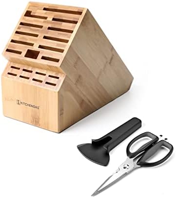 20 Slot Bambus Nož Blok Holder & multifunkcionalni kuhinja makaze sa magnetnim omotačem