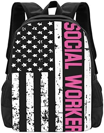Socijalni radnici Američki ruksak za zastavu Poslovni prijenosna računala Ruksak Velika putnička knjiga Daypack College Školska torba