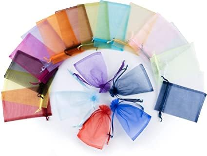 100kom Sheer Drawstring Organza poklon torba nakit torbica Party Wedding Favor Candy torbe Božić 20 boja Mix