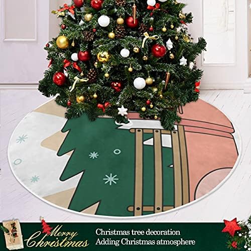 Suknja za božićne drva za Xmas Holiday Party Tree Decor ukrasi crveno božićno suknje sa snježnim pahuljica rustikalnom za sretan Božićni
