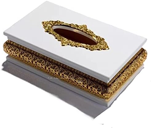 Lysldh kutija za tkivo europskog stila bijelog drveta Zlatna tkiva Kućna dekoracija Kutija za ubrus Kreativna ladica