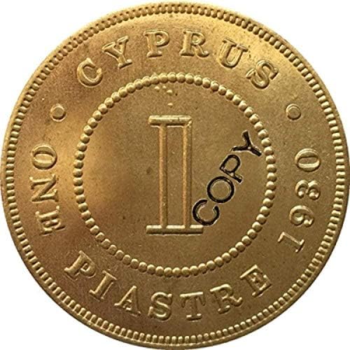 Cipar 1930 1 Piastre Coins Copy 32mm poklopci za kopiranje