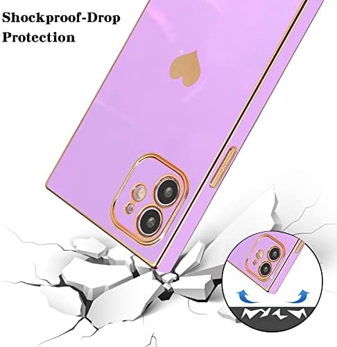 IKWZ Square iPhone 12 futrola za žene slatka zlatna elektroplata EDGE otporna na udarcu Mekani TPU srce za iPhone 12 futrola