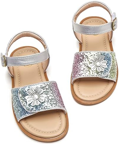 DADAWEN djevojke svjetlucave sandale otvoreni prst slatki cvijet meka princeza Stanovi haljine sandale ljetne cipele za malo dijete