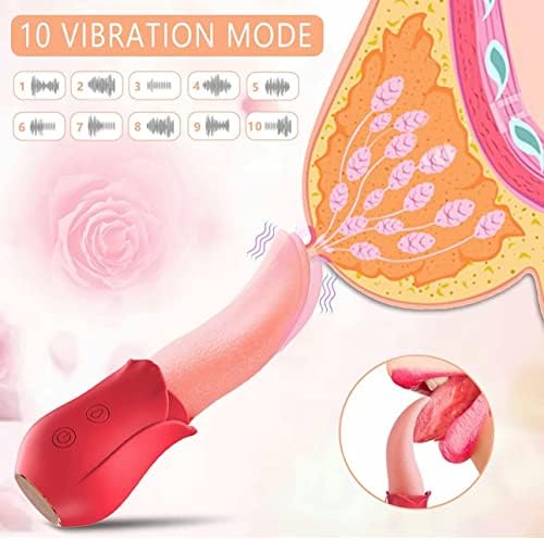 Iluvue, ružinski seks Realni jezici Vibratorne igračke sa snopom sankama, pomulator ruže klitorika G Spot za odrasle žene, 10 lizaćih