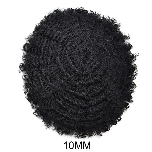 Afro Curl Toupee za Crnu mušku kosu N. Y. p Francuska čipka nastrano kovrčava Afroamerička zamjena za ljudsku kosu kovrčava kosa komad