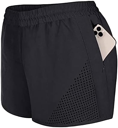 BBLULU ženske kratke hlače sa visokim strukima sa džepovima sa zatvaračem, atletske kratke hlače Prozračne mrežne mreže Brze suho