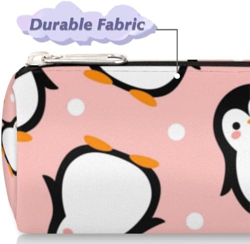 Slatka Penguin Cartoon Platnena torba za olovke, zimski Pingvin cilindar Zippe torbica za odlaganje pernica jednostavna torba za kancelarijski