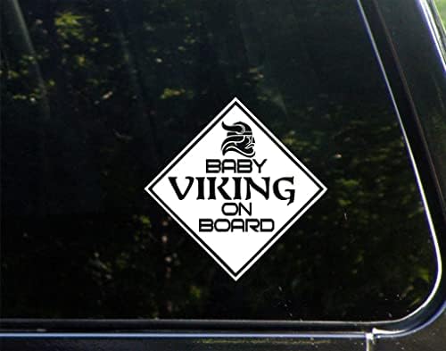 Baby Viking na brodu za automobile Funny auto vinilni branik naljepnica naljepnica za prozor | Bijela | 5,5 inč